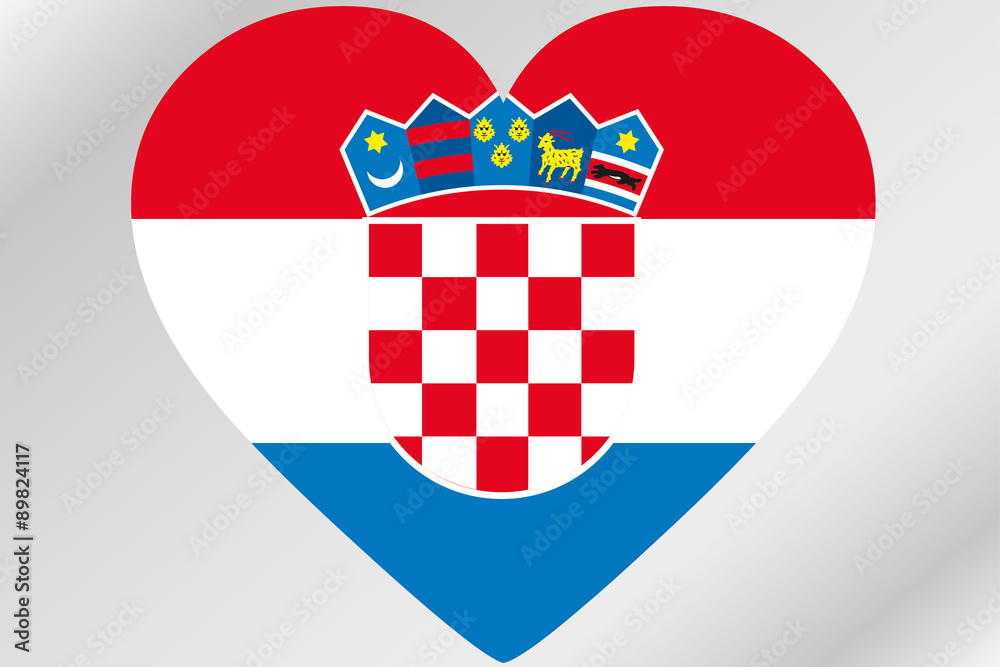 Naklejka premium Flag Illustration of a heart with the flag of Croatia