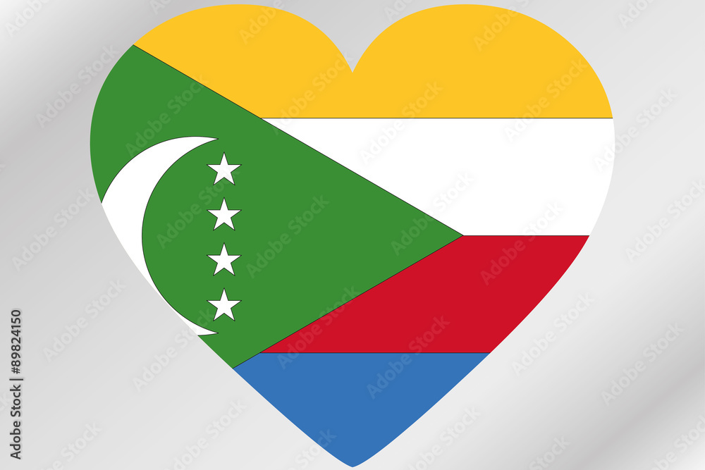 Flag Illustration of a heart with the flag of Comoros Flag Illustration of a heart with the flag of Comoros