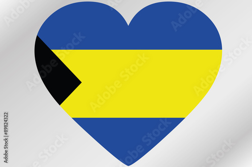 Free Download Flag Illustration of a heart with the flag of  Bahamas - GFXLoad