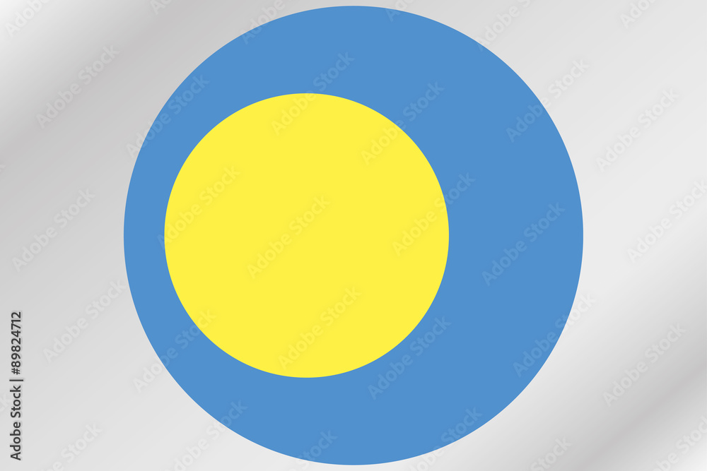 Flag Illustration within a circle of the country of Palau Flag Illustration within a circle of the country of Palau