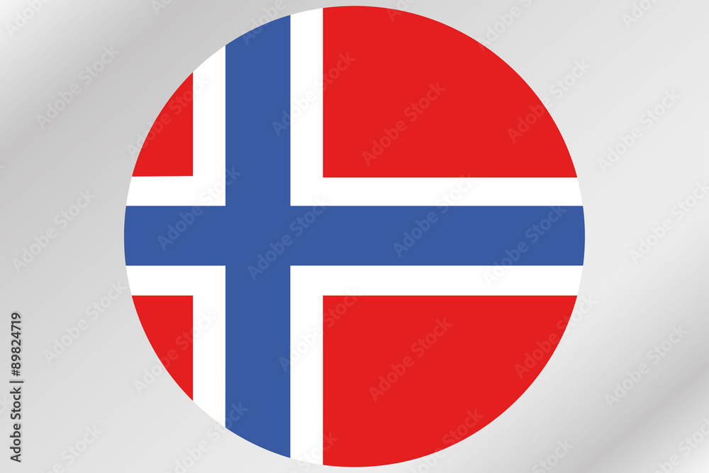 Flag Illustration within a circle of the country of Norway Flag Illustration within a circle of the country of Norway