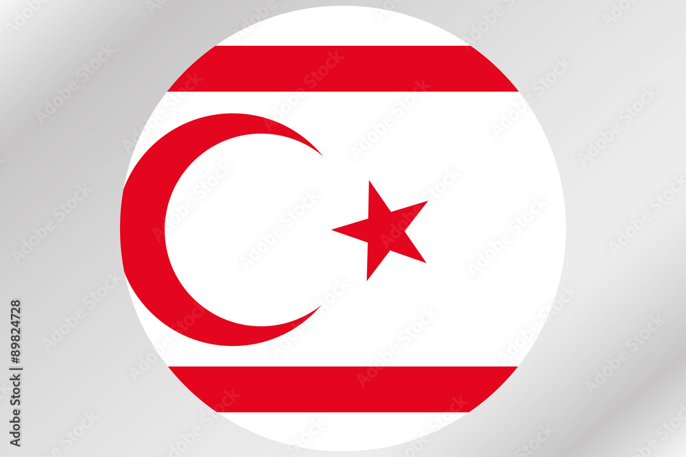 Flag Illustration within a circle of the country of Northern Cy Flag Illustration within a circle of the country of Northern Cy