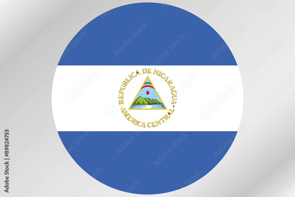 Fototapeta premium Flag Illustration within a circle of the country of Nicaragua