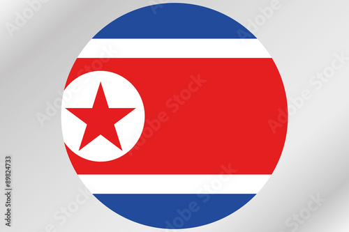 Free Download Flag Illustration within a circle of the country of  North Korea - GFXLoad