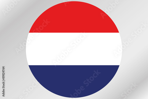 Flag Illustration within a circle of the country of Netherlands