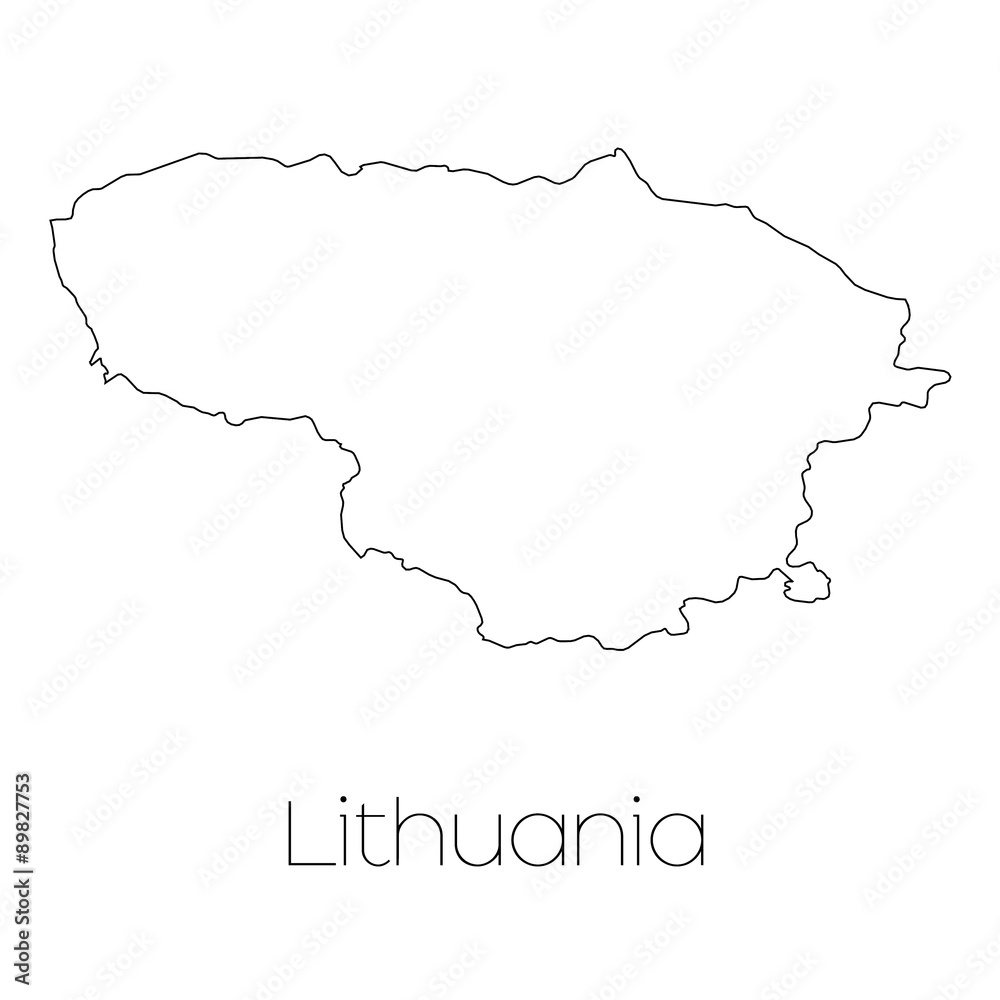 Country Shape isolated on background of the country of Lithuania