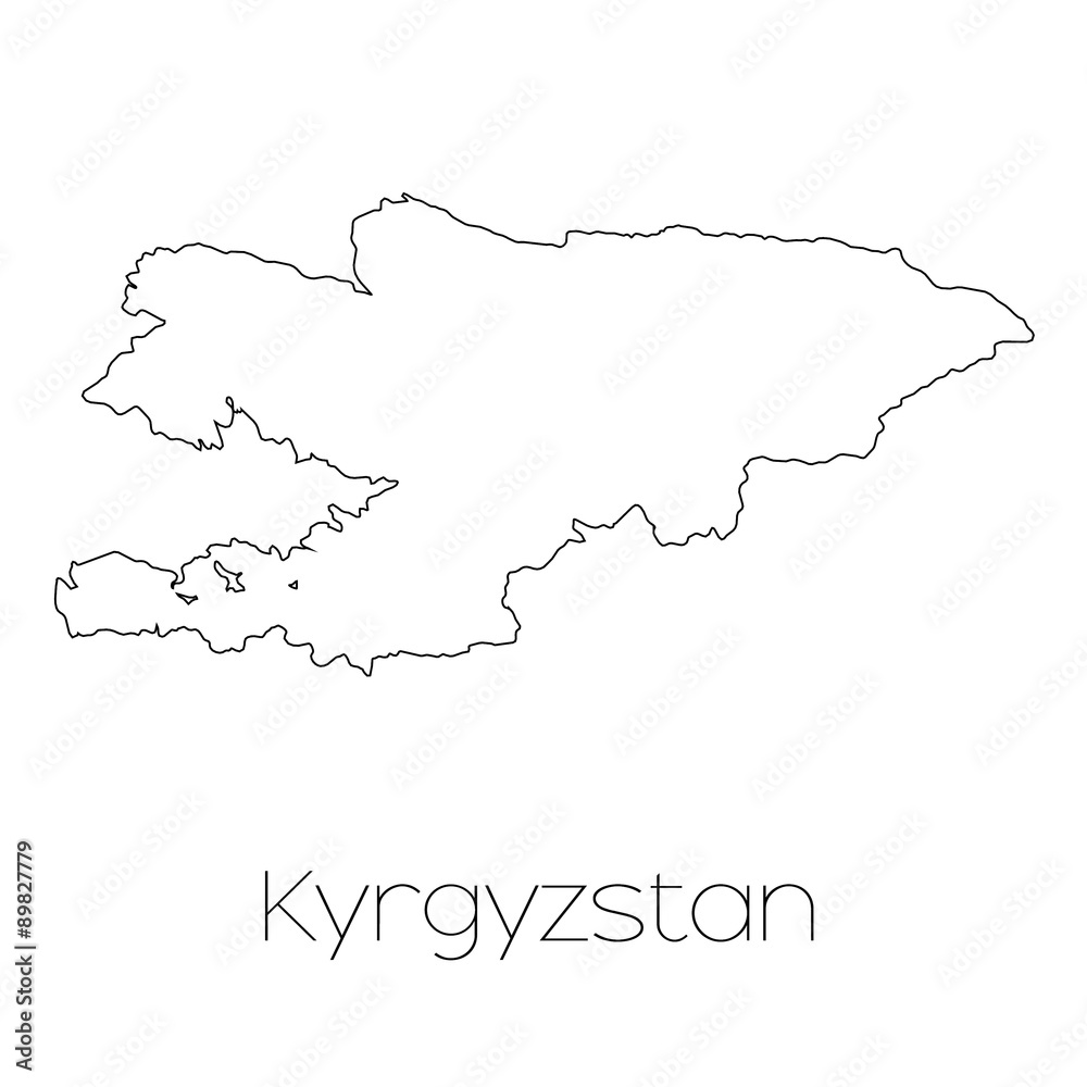 Country Shape isolated on background of the country of Kyrgyzsta