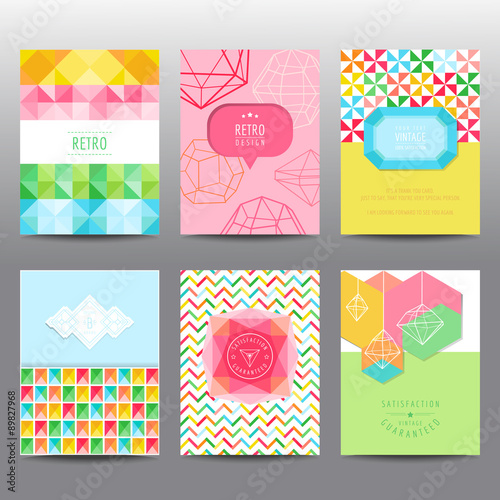 Set of Geometric Brochures and Cards - vintage layouts