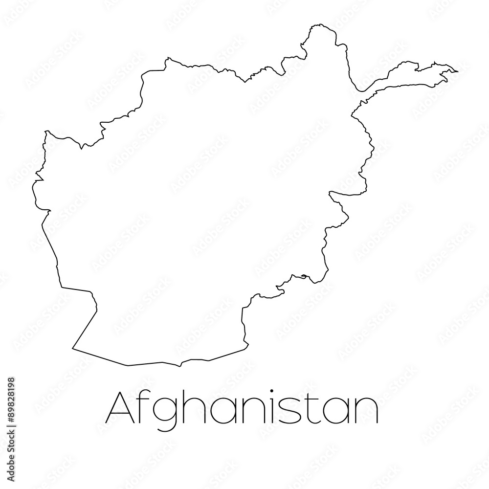 Country Shape isolated on background of the country of Afghanist