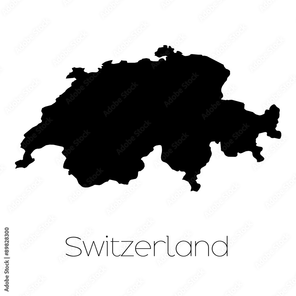 Country Shape isolated on background of the country of Switzerla