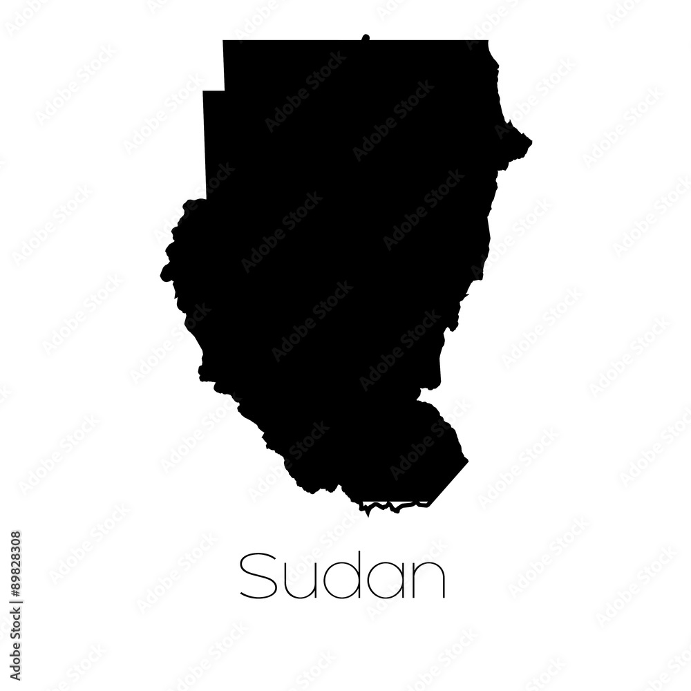 Country Shape isolated on background of the country of Sudan