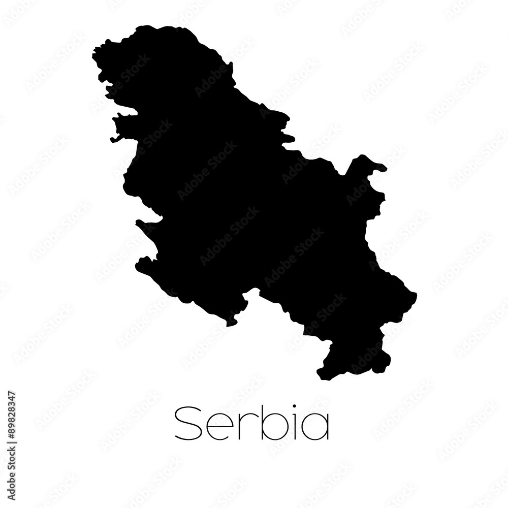 Country Shape isolated on background of the country of Serbia