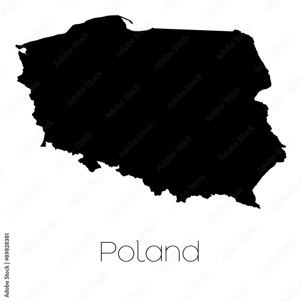 Country Shape isolated on background of the country of Poland Stock  Illustration