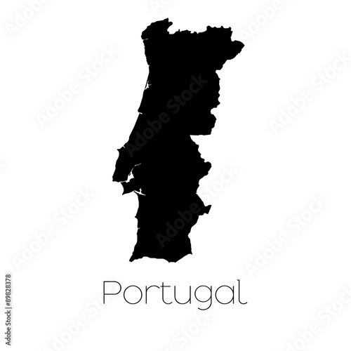 Country Shape isolated on background of the country of Portugal