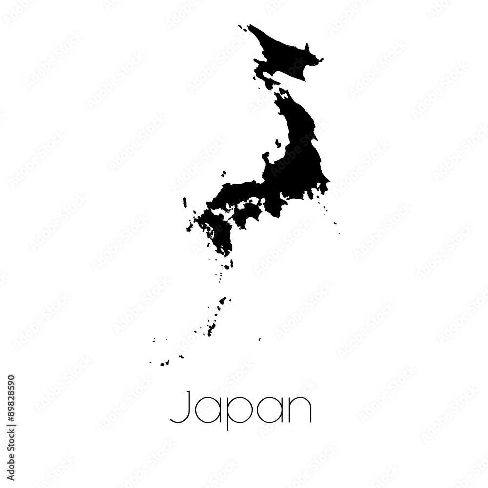 Country Shape isolated on background of the country of Japan
