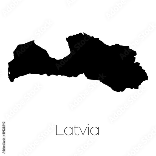 Fotografi Country Shape isolated on background of the country of Latvia