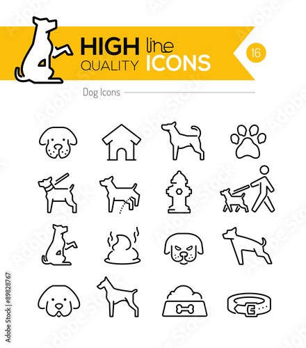 Dog Line Icons