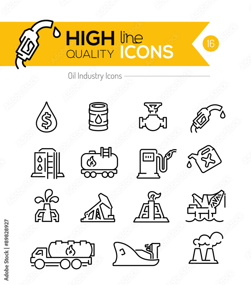 Fototapeta premium Oil Line Icons