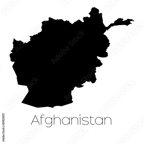 Country Shape isolated on background of the country of Afghanist