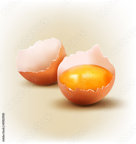 vector object - a broken egg with the yolk.