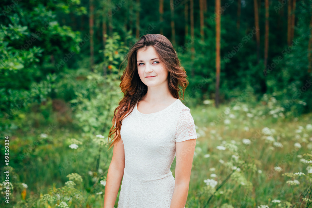Portrait Of a Smiling Young Happy Beauty Red Hair Girl In White Portrait Of a Smiling Young Happy Beauty Red Hair Girl In White
