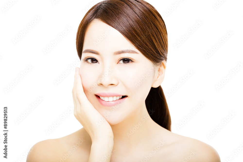 Portrait of beautiful young woman with clean face Portrait of beautiful young woman with clean face