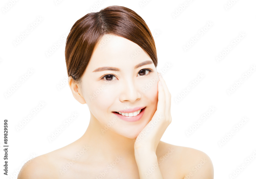 Portrait of beautiful young woman with clean face Portrait of beautiful young woman with clean face
