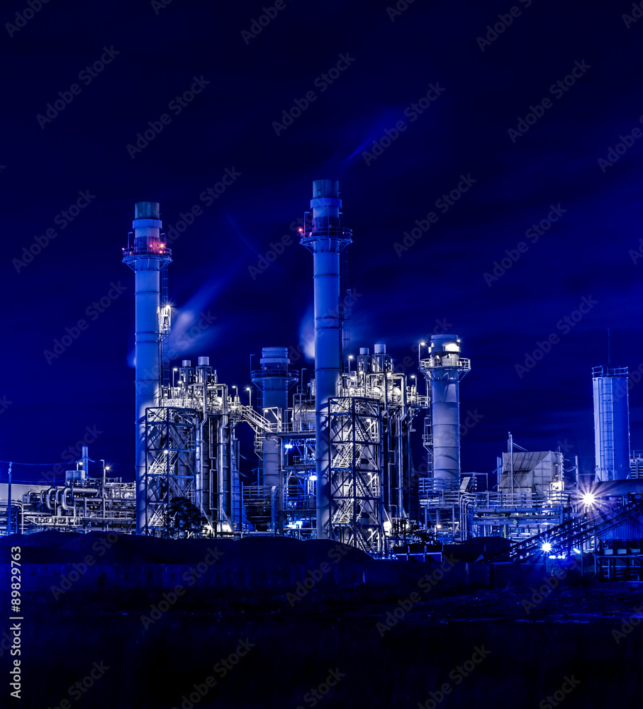 Twilight photo of power plant