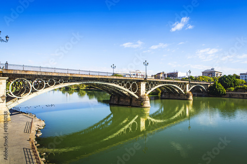 Triana Bridge in Seville City. Andalusia, Spain. © daviles