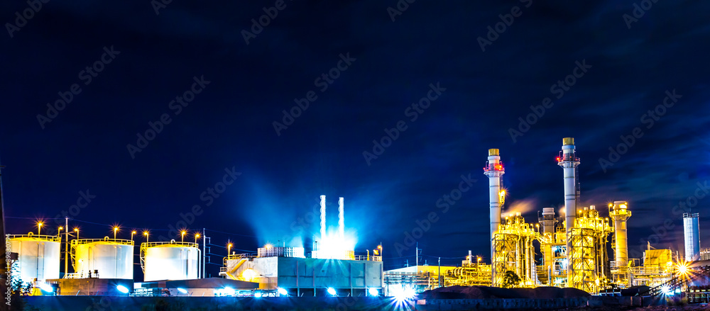 Fototapeta premium Twilight photo of power plant