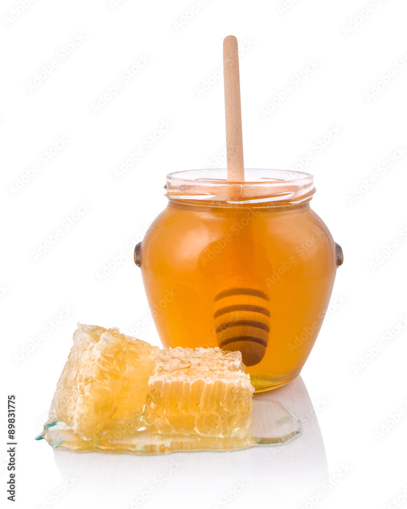 Honey jar on a white background
Honey jar on a white background