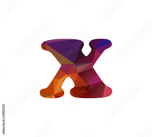 x colorful letters triangular