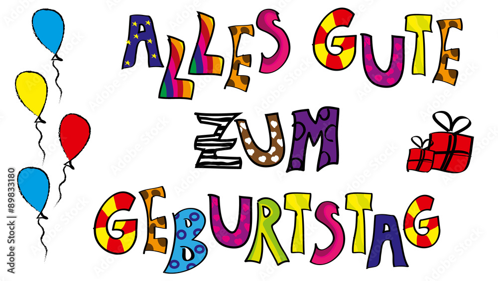 Alles Gute zum Geburtstag Stock Vector | Adobe Stock