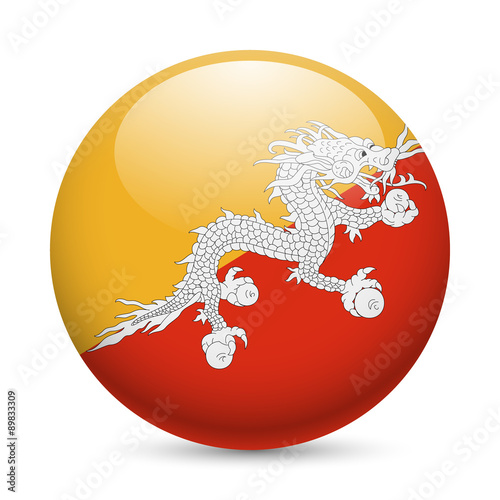 Round glossy icon of Bhutan