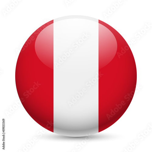 Round glossy icon of Peru