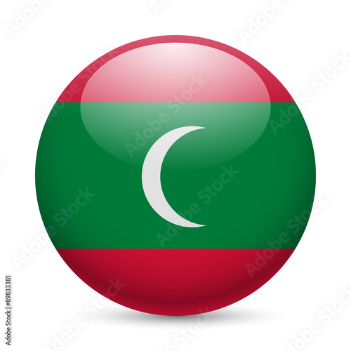 Round glossy icon of Maldives