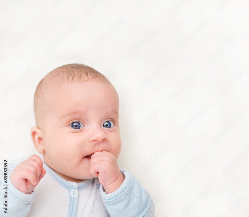 Cute little baby. Place for your text. Cute little baby. Place for your text.
