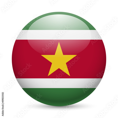 Free Download Round glossy icon of Suriname - GFXLoad