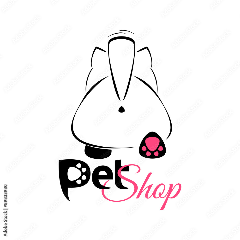 Obraz premium Pet Shop emblem, banner - cute cartoon cat