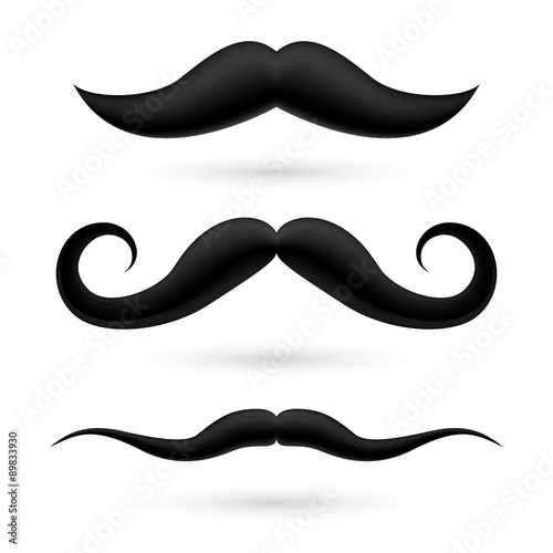 A set of three moustache