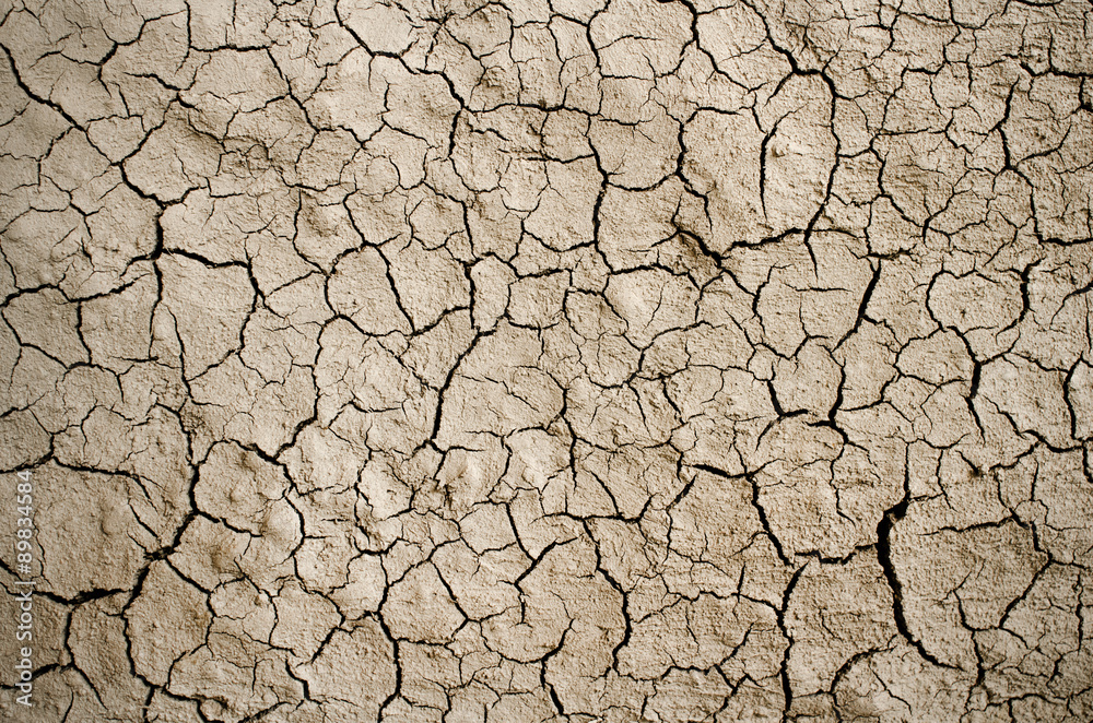 Dry cracked ground filling the frame as background Dry cracked ground filling the frame as background