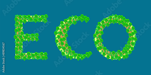 eco text tropical island