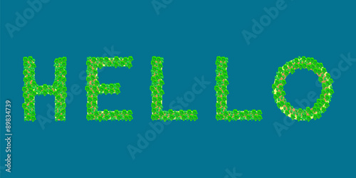 hello text tropical island