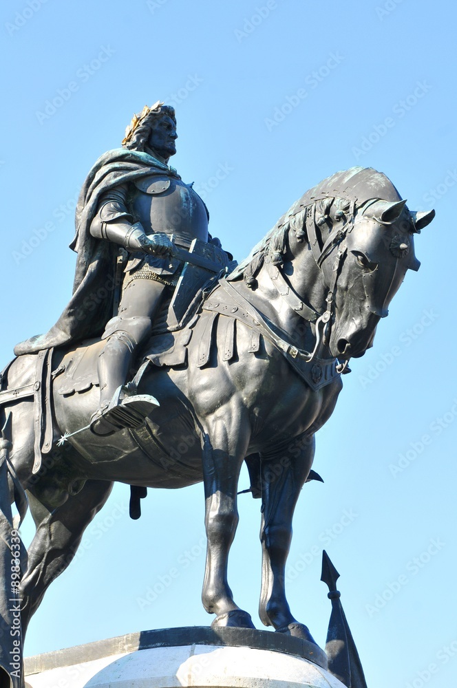 Matei Corvin statue in Cluj Napoca, Romania