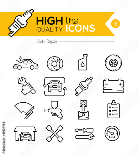 Auto Repair line icons