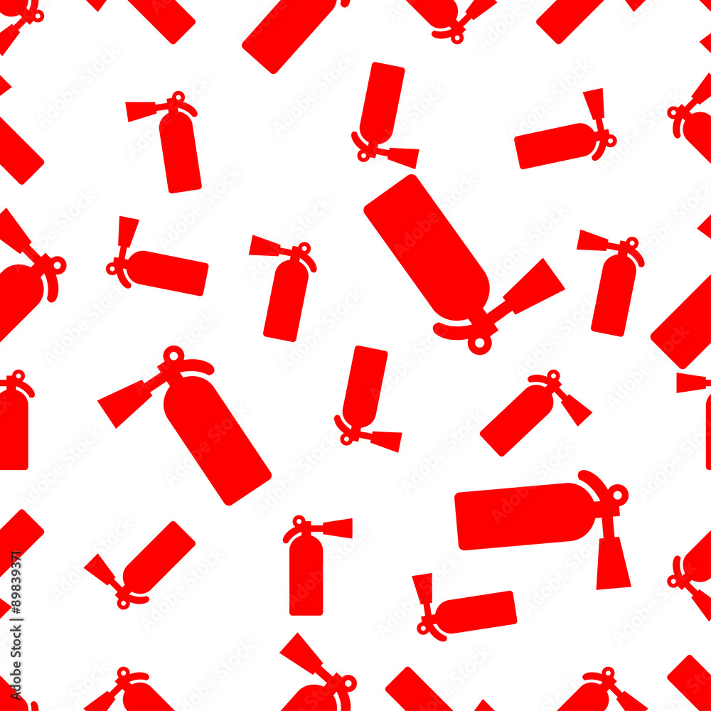 seamless pattern with extinguisher