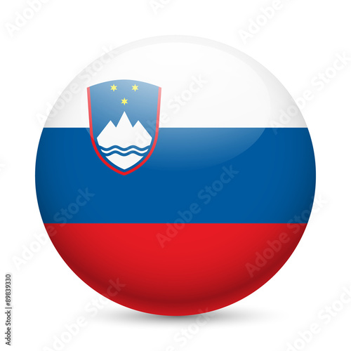 Round glossy icon of Slovenia