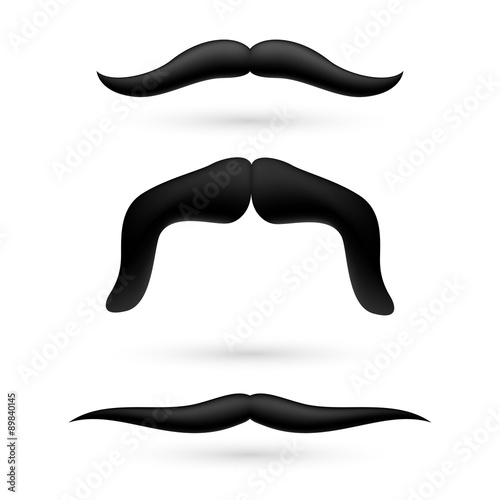 A set of three moustache