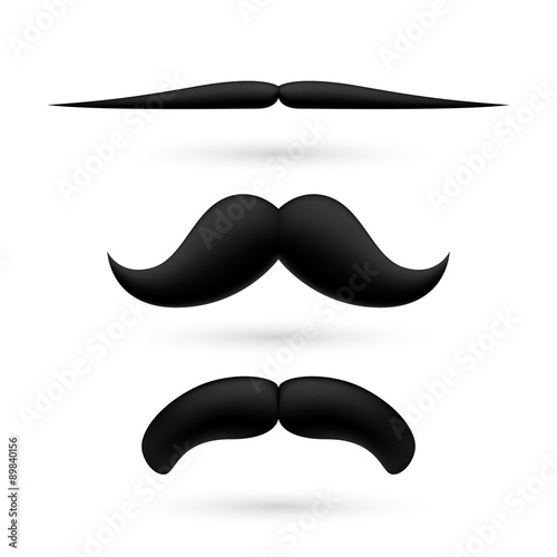 A set of three moustache