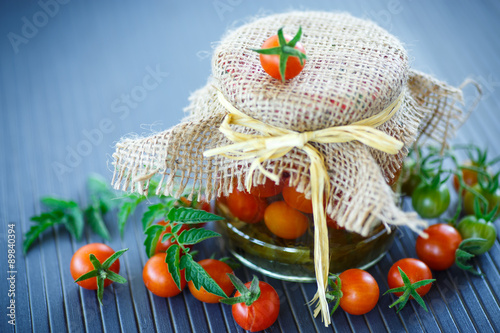 tomatoes marinated in jars